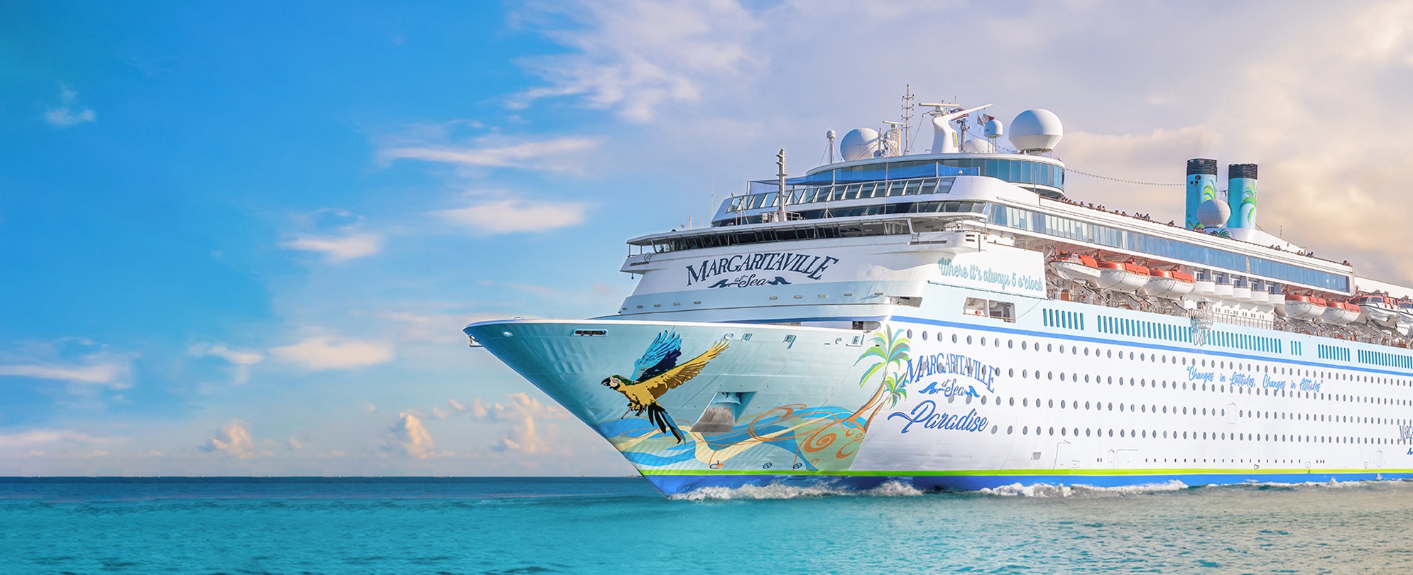 Image of Margaritaville at Sea Paradise cruise ship sailing in the ocean