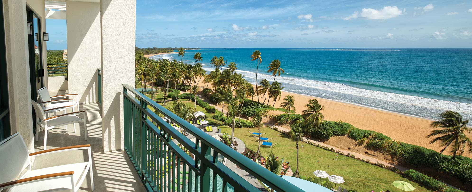 Ocean view from the balcony of a suite at Margaritaville Vacation Club - Rio Mar in Puerto Rico.