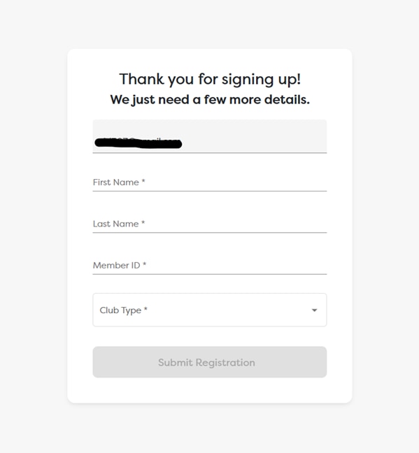 more information after signup
