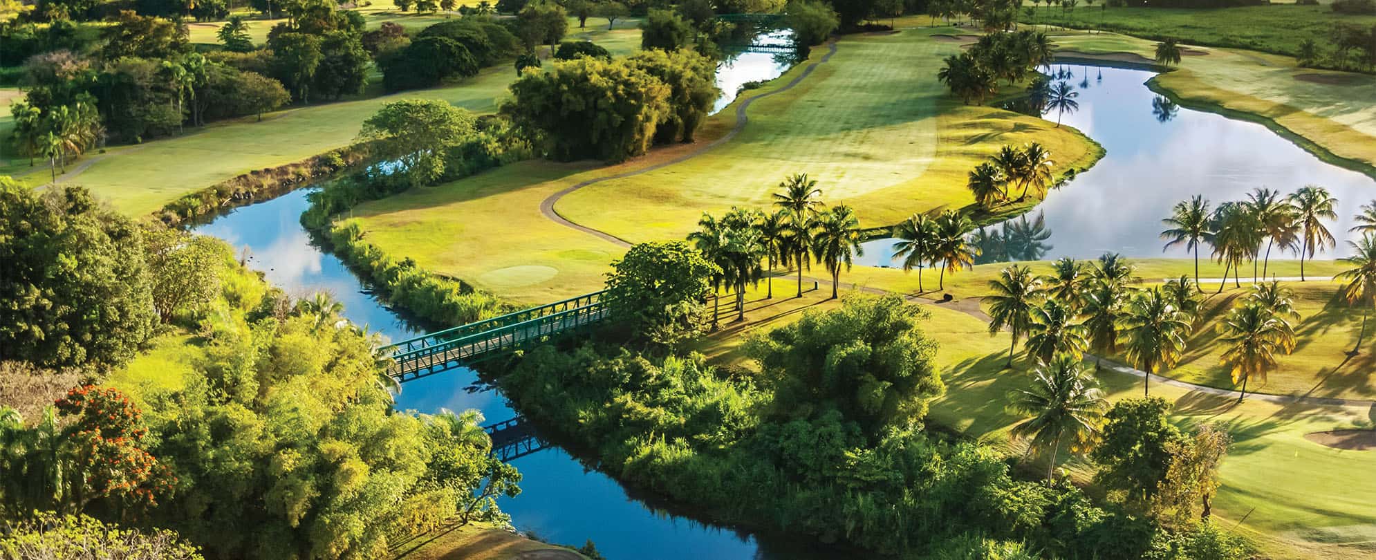 Birds-eye-view of a golf course in Puerto Rico at Margaritaville Vacation Club by Wyndham - Rio Mar.